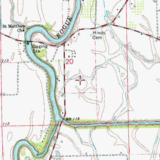 Topographic Map of WESY-AM (Leland), MS