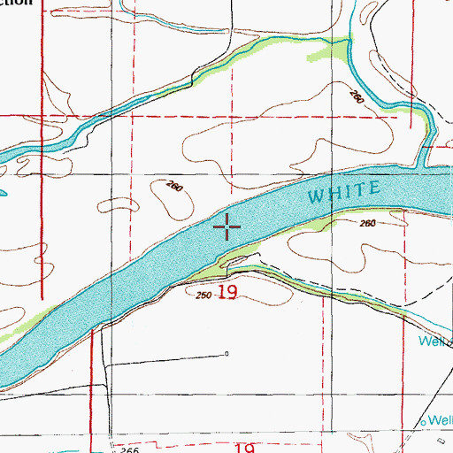 Topographic Map of Gainer Ferry (historical), AR