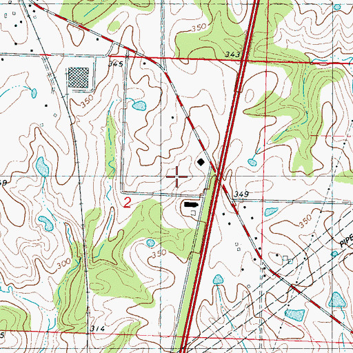 Topographic Map of WRDS-AM (Sardis), MS