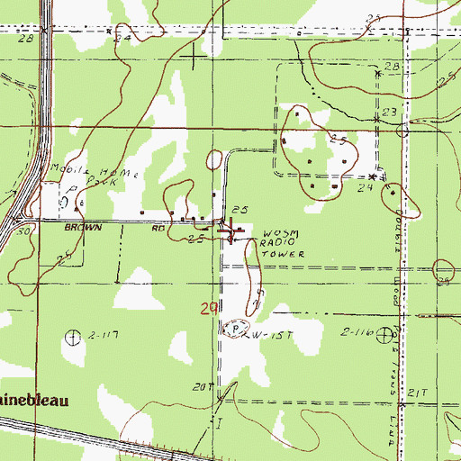 Topographic Map of WOSM-FM (Ocean Springs), MS