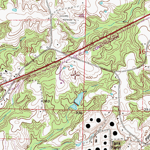 Topographic Map of WKNZ-FM (Collins), MS