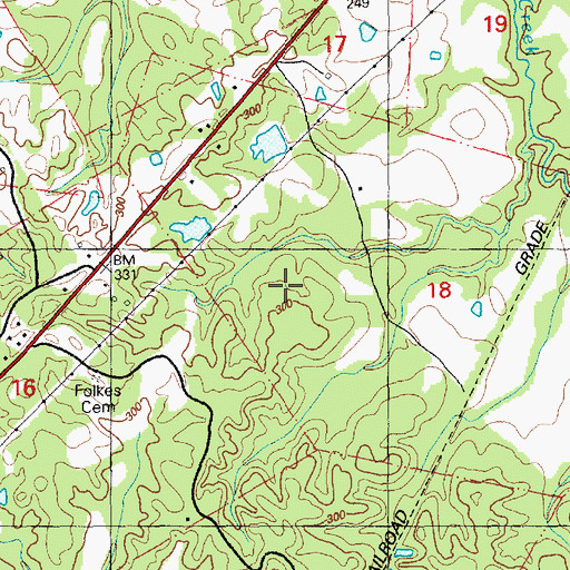 Topographic Map of WTYJ-FM (Fayette), MS