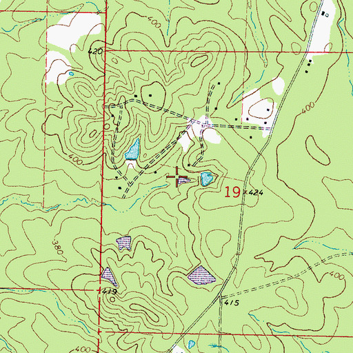 Topographic Map of WRJH-FM (Brandon), MS