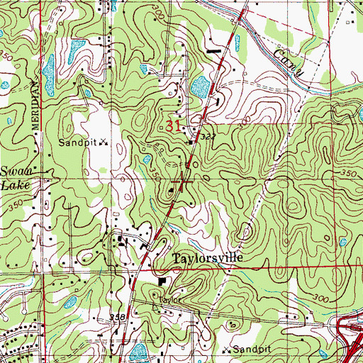 Topographic Map of WWCJ-FM (Jackson), MS