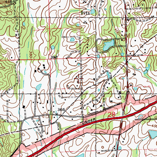 Topographic Map of WDGM-FM (Madison), MS