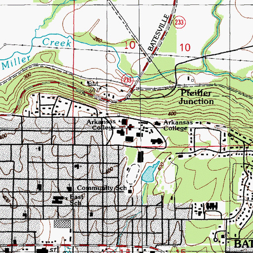 Topographic Map of Masonic Orphans Home (historical), AR
