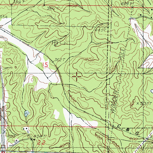 Topographic Map of WONA-FM (Winona), MS