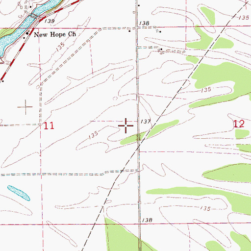 Topographic Map of WKZB-FM (Drew), MS