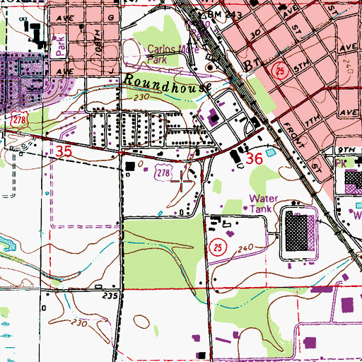 Topographic Map of WAFM-FM (Amory), MS