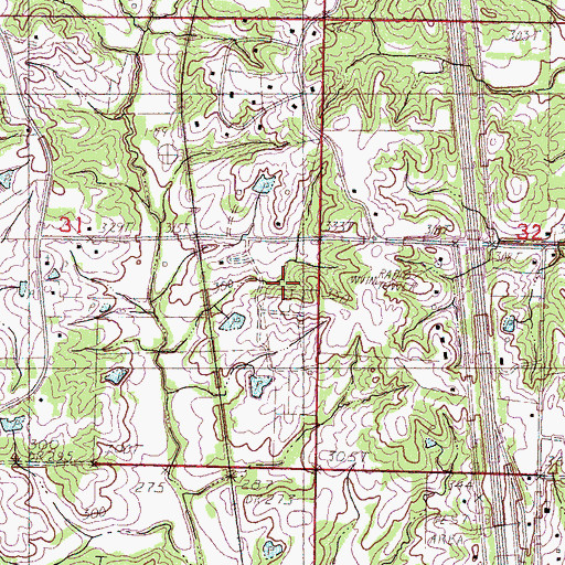 Topographic Map of WVIM-FM (Coldwater), MS