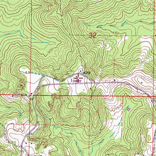 Topographic Map of WMAW-TV (Meridian), MS