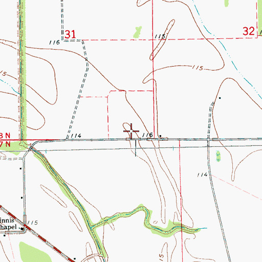 Topographic Map of WMAO-TV (Greenwood), MS
