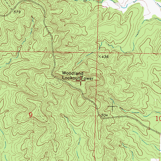 Topographic Map of WTVA-TV (Tupelo), MS