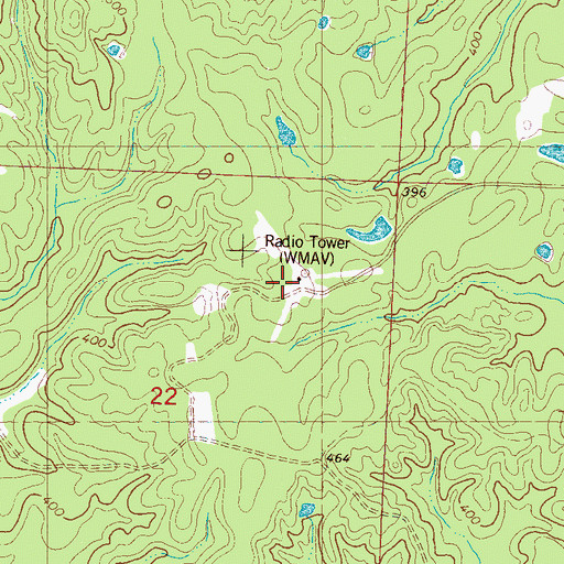 Topographic Map of WMAV-TV (Oxford), MS