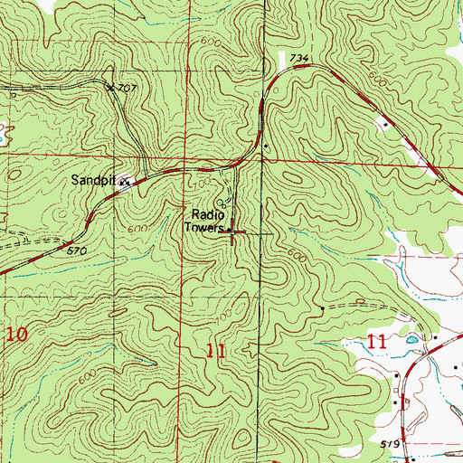 Topographic Map of WMAE-TV (Booneville), MS