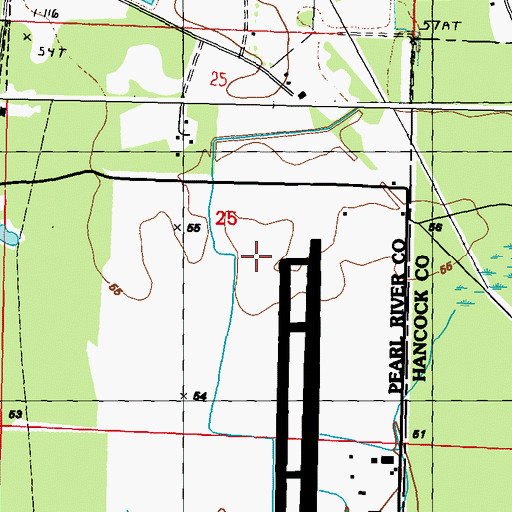 Topographic Map of Picayune Municipal Airport, MS