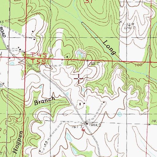 Topographic Map of Langhurst Airport (historical), MS