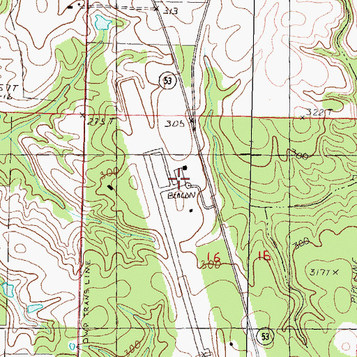 Topographic Map of Poplarville-Pearl River County Airport, MS