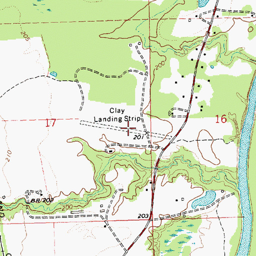 Topographic Map of Clay Airport, MS