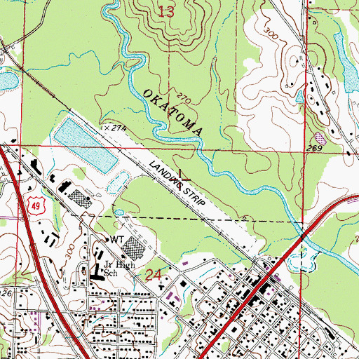 Topographic Map of Collins Jaycee Airport (historical), MS