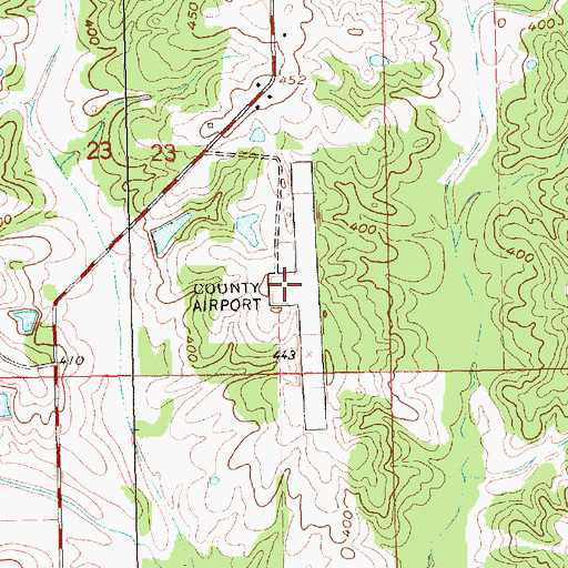 Topographic Map of Copiah County Airport, MS