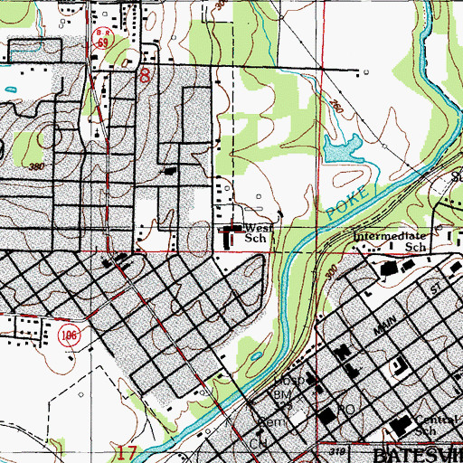 Topographic Map of Odd Fellows Widows and Orphans Home (historical), AR