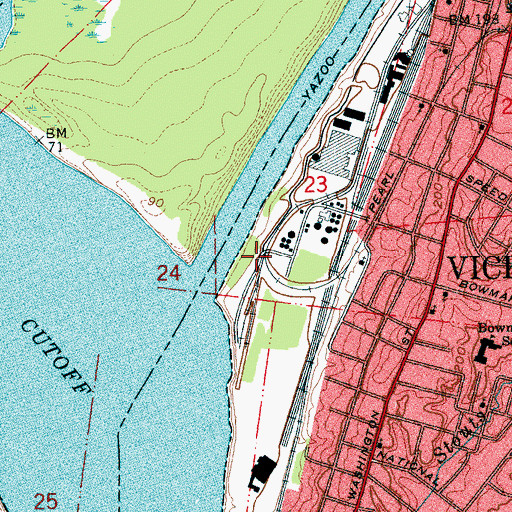 Topographic Map of Magnolia Airport (historical), MS