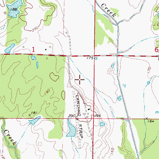 Topographic Map of Giles Airport (historical), MS