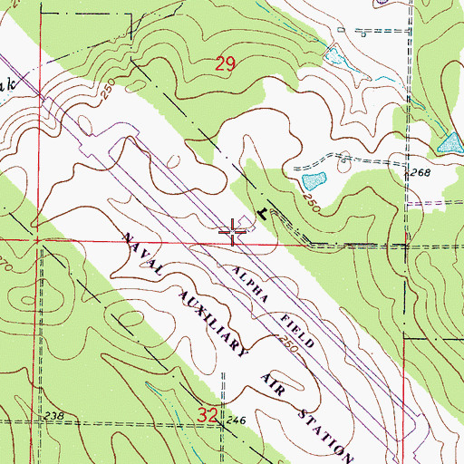 Topographic Map of Columbus Air Force Base Auxiliary Field, (Gunshy), MS