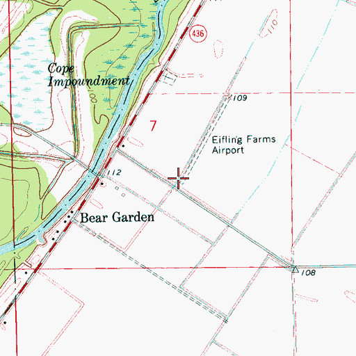 Topographic Map of Eifling Farms Airport, MS