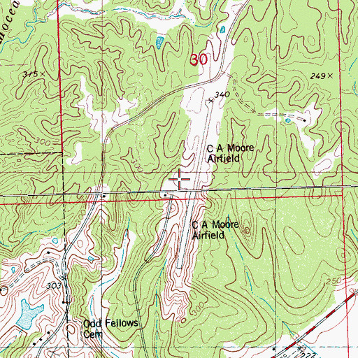 Topographic Map of C A Moore Airport, MS