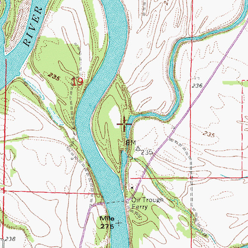 Topographic Map of Oil Trough High School, AR