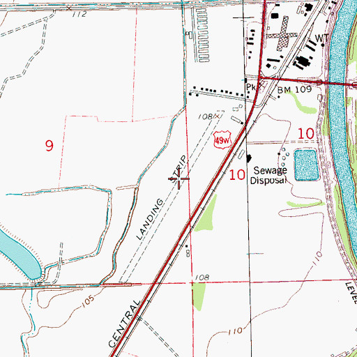 Topographic Map of Turner Field (historical), MS