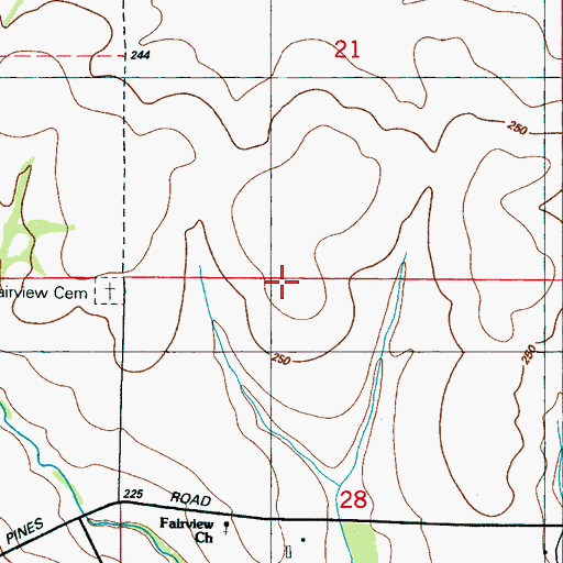 Topographic Map of Carson Airport (historical), MS