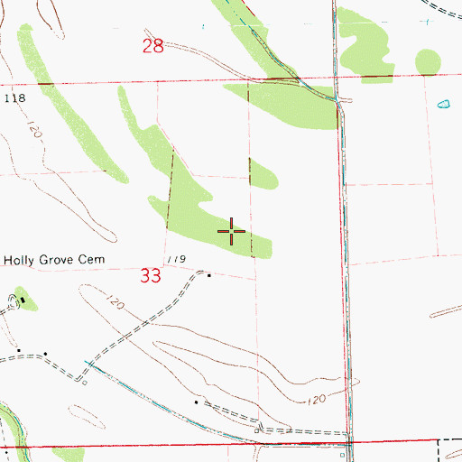 Topographic Map of Montgomery Airport (historical), MS