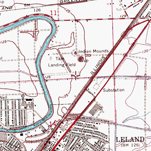 Topographic Map of Tate Airport (historical), MS