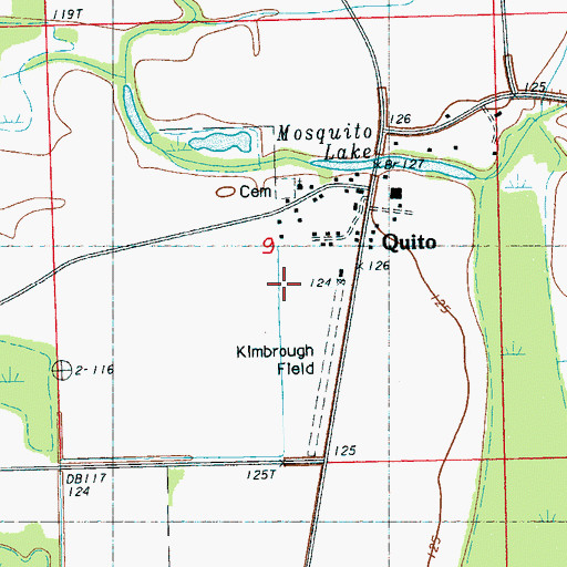 Topographic Map of Kimbrough Field (historical), MS