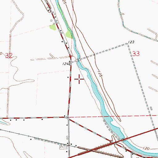 Topographic Map of Billups Plantation Airport (historical), MS