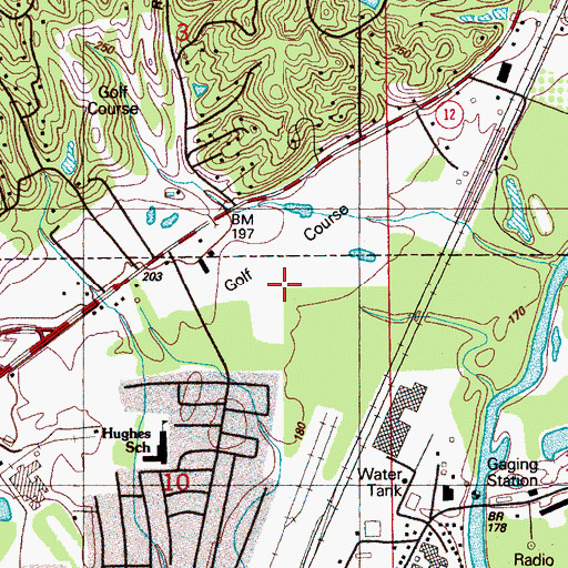 Topographic Map of Phillips International Airport (historical), MS