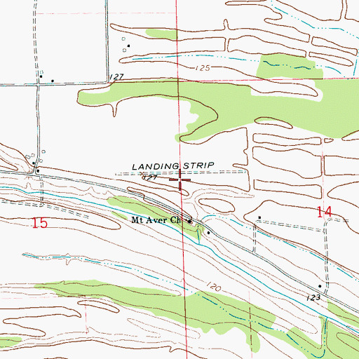 Topographic Map of Cottonwing Airport (historical), MS