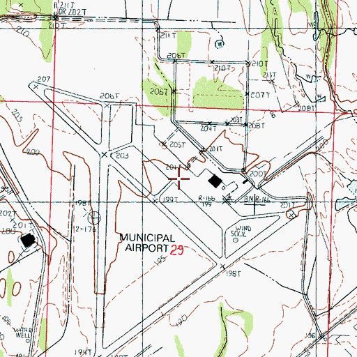 Topographic Map of Grenada Municipal Airport, MS