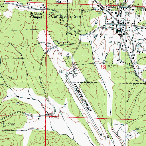 Topographic Map of Calhoun County Airport, MS