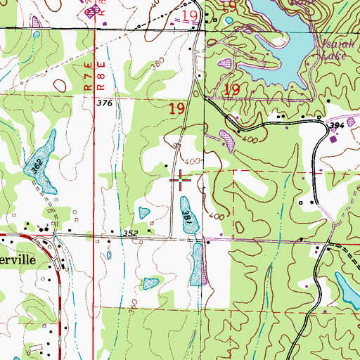Topographic Map of Mantachie Airport (historical), MS