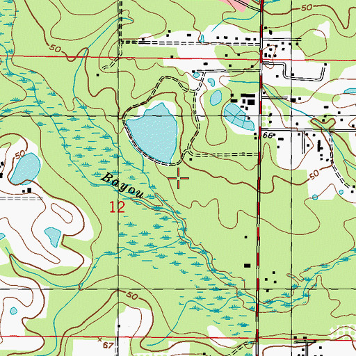 Topographic Map of Dedeaux Lake Dam, MS