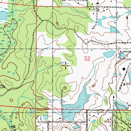 Topographic Map of James Laird Lake Dam, MS
