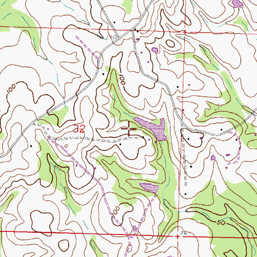 Topographic Map of A Hoda Lake Dam, MS