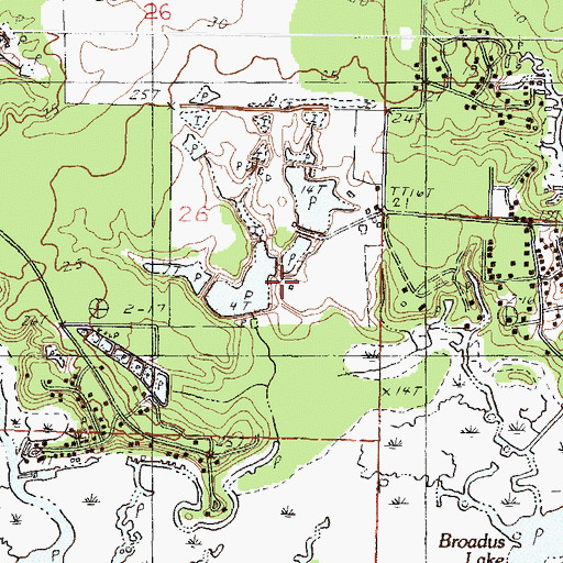 Topographic Map of H E Hults Lake Dam, MS