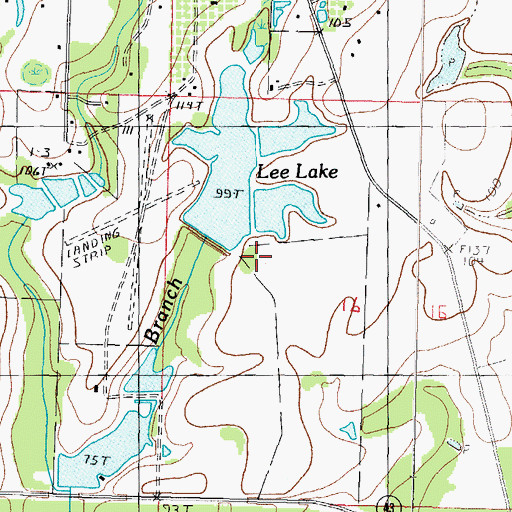 Topographic Map of Lee Lake Dam, MS