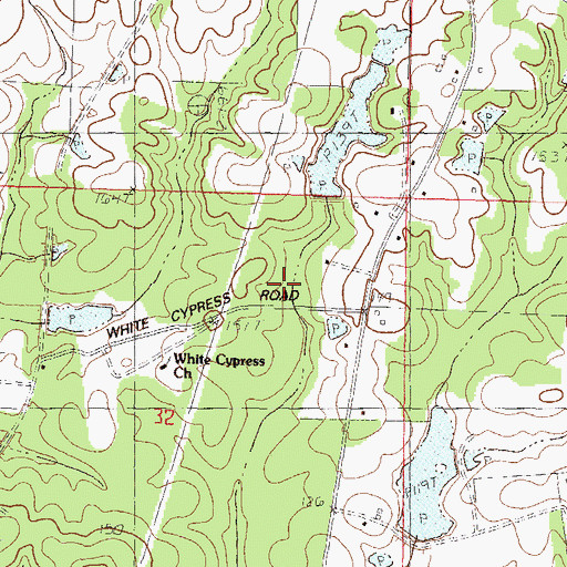 Topographic Map of Necaise Lake Dam, MS
