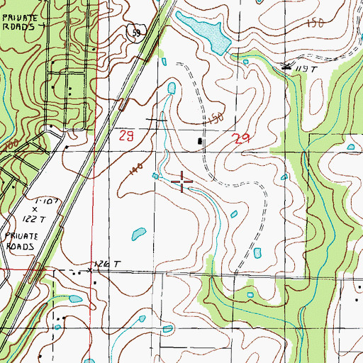 Topographic Map of H H Pepper Lake Dam, MS